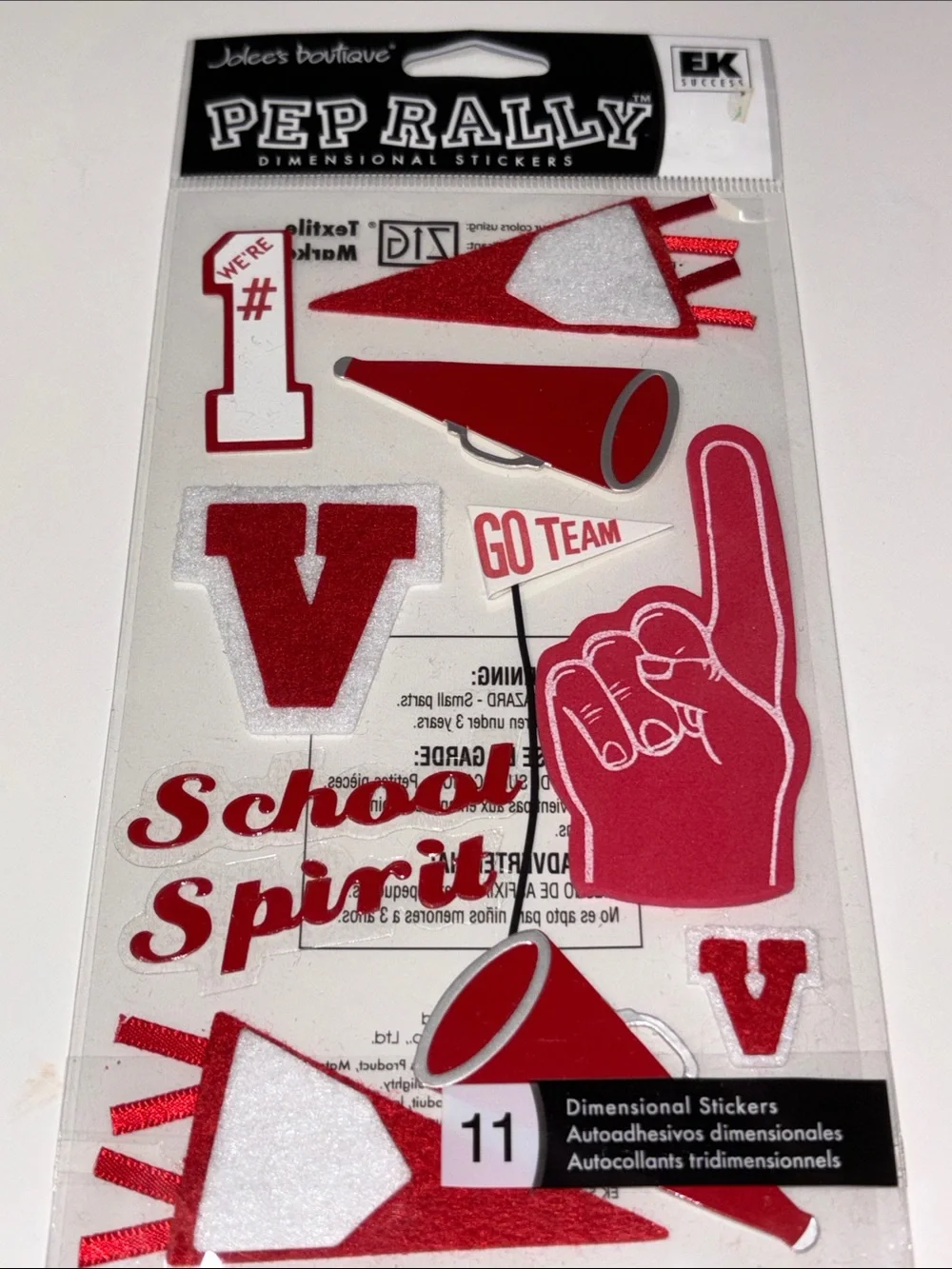 Jolee's Boutique RED SCHOOL SPIRIT Scrapbook Dimensional Stickers Varsity